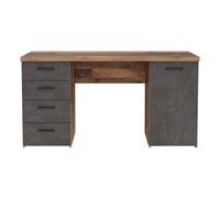 Scrivania con 4 cassetti e 1 anta battente FEENA in laminato, LAP 145x76,3x60 cm