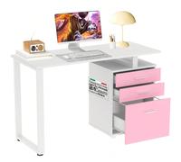 Scrivania con Cassettiera 3 Cassetti Tavolo da Lavoro Porta Pc Computer in Legno con Struttura in Acciaio Design Moderno 120 x 50 x 75 cm Arredamento Casa Ufficio Cameretta Crea uno spazio di lavoro p