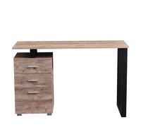 Scrivania con Cassettiera Tavolo Porta Pc Computer Acciaio Legno Ufficio Quercia