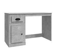 Scrivania con Cassetto Calcestruzzo Grigio 115 x 50 x 75 cm | Legno ingegneristico resistente all'umidità, porta antipolvere, fissaggio a parete incluso, contenitore per libri e cartelle