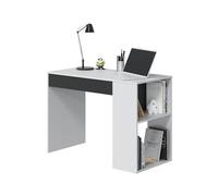 Habitdesign Tavolo da Studio con 1 Cassetto, Tavolo da Studio o Scirorio, Modello Masster, Finitura Bianco Artik e Grigio Antracite, Misure: 101 cm (Larghezza) x 73 cm (Altezza) x 50 cm (fondo)