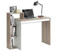 BAKAJI Scrivania con Libreria 4 Ripiani Tavolo da Lavoro Porta Pc Computer Struttura e Piano in Legno MDF Arredamento Casa Ufficio Cameretta Dimensioni 110 x 90 x 40 cm (Quercia)