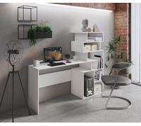 SCRIVANIA CON LIBRERIA MOD. GHEA CM 158.4X39.6 H. 135 BIANCO FRASSINATO