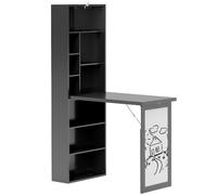 Scrivania con Libreria Moderna Pieghevole 98x51x153 cm Nero DecHome