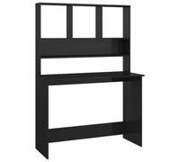 SCRIVANIA CON RIPIANI NERO LUCIDO 110x45x157 cm Legno Ingegnerizzato | Design verticale, spazio diviso, spazio per esposizione, cartelle, documenti, apparecchiature PC, dormitorio, piccola casa