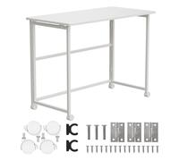 Maclean MC-1250 W - Scrivania portatile pieghevole, 100 x 50 cm, struttura in acciaio, portata 50 kg, scrivania da lavoro, ufficio, tavolo su ruote