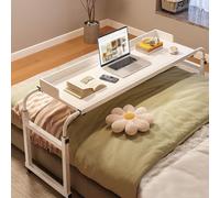 Scrivania Con Ruote，tavolino Da Letto Regolabile Tavolino Computer Tavolino Da Letto Con Ruote Hospital Bed Table Overbed Table Tavolino Da Letto Con Ruote(Color:Bianco+)
