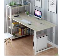 Scrivania Con Libreria Da Ufficio Per Pc Studio Bianco Rovere 120x48x110 cm