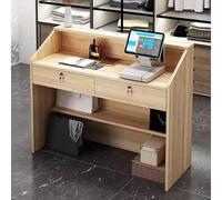 Scrivania con serratura e cassetto frontale, tavolo per ufficio e salone di bellezza, elegante banco per ricevimenti