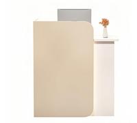 Scrivania curva per la privacy, con cassetti bloccabili e illuminazione a LED integrata, elegante bancone frontale, per saloni, boutique e ufficio, 120 x 45 x 100 cm