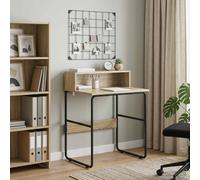 Scrivania da 60 x 50 x 91 cm, con vano portaoggetti, in rovere Sonoma | Scomparti integrati nella base, per camera da letto e ufficio a casa, piano del tavolo fino a 60 kg, ingegneri in legno e