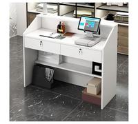 Scrivania da 99 cm, con cassetti con serratura, piccolo bancone per segretarie, design moderno, per casa e ufficio