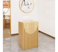 Scrivania da banco a forma di L, in legno, per supermercati, hotel e minimarket, colore acero, 60 x 40 x 96 cm