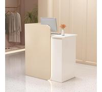 Scrivania da banco per reception, con cassetto e luce chiudibili, in legno, per ufficio, atrio, negozio di abbigliamento, salone