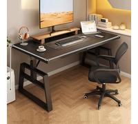 Scrivania da gioco a forma di L, grande tavolo per computer in piedi con ripiani e contenitore, piano in legno spesso, supporto a doppia barra, ideale per casa, ufficio o camera da letto, facile da
