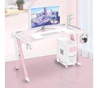 Scrivania da gioco con gancio per cuffie e portabicchieri, elegante e funzionale, tavolo per computer per la massima configurazione dello spazio di lavoro, 100 cm