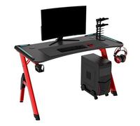 Scrivania da gioco con gancio per cuffie e portabicchieri, elegante e funzionale, tavolo per computer per la massima configurazione dello spazio di lavoro, 100 cm