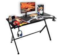 Scrivania da gioco Konix One Piece 120 x 60,5 x 18 cm a forma di Y, piano in legno e metallo, portabicchieri e supporto per cuffie, design Luffy