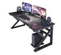Scrivania da gioco moderna con robusta gamba in acciaio a forma di K, per camera da letto, postazione di lavoro per gamer, con foro per la gestione dei cavi, 100 cm