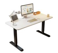 Scrivania da gioco regolabile in altezza, grande piano in legno con gambe in acciaio al carbonio, scrivania per computer sit-stand per casa e ufficio, 140 cm