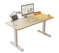 Scrivania da gioco regolabile in altezza, grande piano in legno con gambe in acciaio al carbonio, scrivania per computer sit-stand per casa e ufficio, 140 cm