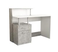 Scrivania da interno studio camera da letto con 2 cassetti e doppio ripiano in legno nobilitato bilaminato Double Desk