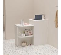 Scrivania da reception con cassetti chiudibili a chiave, tavolo moderno per negozi di abbigliamento e salone di bellezza, include contenitore