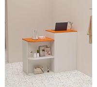 Scrivania da reception con cassetti chiudibili a chiave, tavolo moderno per negozi di abbigliamento e salone di bellezza, include contenitore