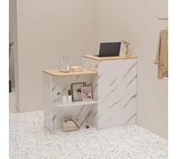 Scrivania da reception con cassetti chiudibili a chiave, tavolo moderno per negozi di abbigliamento e salone di bellezza, include contenitore