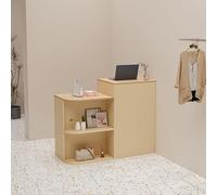 Scrivania da reception con cassetti chiudibili a chiave, tavolo moderno per negozi di abbigliamento e salone di bellezza, include contenitore