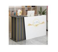 Scrivania da reception con serratura con cassetti e armadietti, elegante scrivania in legno per casa, ufficio e negozi di abbigliamento, perfetta per aree di ricevimento aziendale.