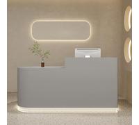 Scrivania da reception con striscia luminosa a LED, cassetto bloccabile, design senza montaggio, per ufficio, salone, clinica, hall dell'hotel, bancone anteriore moderno, 90 cm