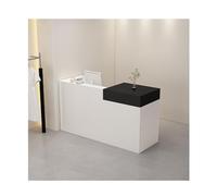 Scrivania da ricevimento con cassetti, elegante bancone in legno per ufficio, ingresso, istituto di bellezza, clinica, vendita al dettaglio, altezza 120 cm, elegante e funzionale