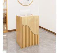 Scrivania da ricevimento in acero a forma di L, per supermercati e alberghi, moderno banco cassa con spazio per computer 60 x 40 x 96 cm, elegante tavolo anteriore per negozio di alimentari
