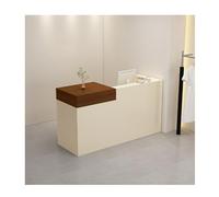 Scrivania da ricevimento in legno con cassetti con serratura, elegante bancone da ufficio per reception, hall, clinica, salone di bellezza e vendita al dettaglio, mobili eleganti e funzionali per la
