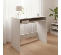 Scrivania Da Studio Compatto Tavolo Con Vano Portaoggetti Integrato Design Moderno Per Home Office Cameretta E Smart Working 79 x 43 x 78 Cm Bianco Frassino
