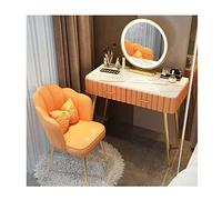 Scrivania da trucco con cassetti e sgabello, set di vanità illuminato per camera da letto con specchio, per donne e ragazze, perfetto per trucco e acconciatura