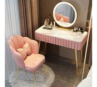 Scrivania da trucco con cassetti e sgabello, set di vanità illuminato per camera da letto con specchio, per donne e ragazze, perfetto per trucco e acconciatura