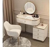 Scrivania da trucco illuminata a LED, con specchio regolabile in 3 colori, 99,8 cm, con cassetti e sgabello imbottito, perfetta per gli amanti del trucco e della camera da letto