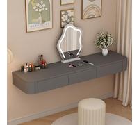 Scrivania da trucco sospesa, tavolo da trucco con cassetti, tavolo da trucco moderno a parete con angoli arrotondati, mobile da trucco salvaspazio per camera da letto e casa(Gray,140*40*18cm)