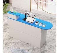 Scrivania da ufficio a forma di L con cassetti bloccabili, tavolo da banco in legno per vendita al dettaglio, design semplice per aree di ricevimento, mobili da reception funzionali ed eleganti