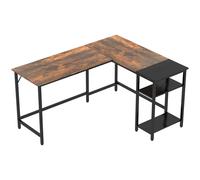 Scrivania da Ufficio ad Angolo Porta PC 150x120x75 cm in Legno e Metallo Nera e Marrone