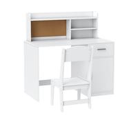 SCRIVANIA DA UFFICIO AIYAPLAY IT312-156V80WT - MDF, 90.2x48.1x90.8cm, con cassetto e ripiani, sedia inclusa