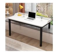 Scrivania da ufficio compatta beige 100 x 55 cm con struttura in metallo, perfetta per casa e ufficio e piccoli spazi, ideale per lavoro a distanza e aumento della produttività