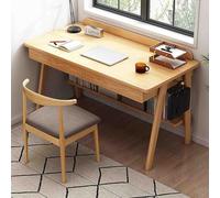 Scrivania da ufficio con cassetti e ripiani, postazione di lavoro compatta per PC con ganci, ideale per scrivere, studiare e giocare.(Wood colour,120x55x83cm)