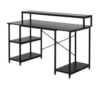 Scrivania da Ufficio con Ripiano 140x60x93 cm in Acciaio Nera