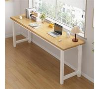 Scrivania da ufficio da 15,7'' con scrivania da scrivania, computer in affitto, tavolo lungo rettangolare, soggiorno, extra lungo, marrone chiaro/bianco, ripiano non incluso, 39,4" L x 15,7" W 29,5"