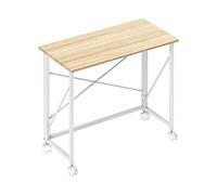 SCRIVANIA DA UFFICIO HOMCOM IT836-606V00ND - 80x40 cm, MDF e acciaio, pieghevole, ruote, moderno