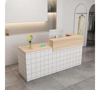 Scrivania da ufficio in legno a forma di L, per scrivania, scrivania per computer, elegante bancone per casse, moderna postazione di lavoro, perfetta per uso domestico e aziendale