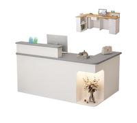 Scrivania da ufficio in legno con serratura, ideale per istituzioni edunali e ospedali (C-sinistra, 220 x 55 x 90 cm)